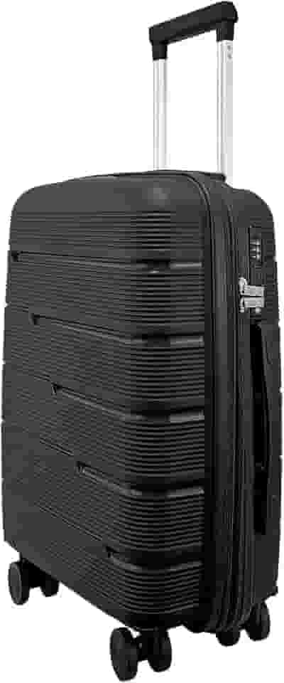 Mala de bordo rígida em Polipropileno com expansor, 4 rodas 360º, cadeado segredo. Para bagagem de 10kgs (Preto P2MB)