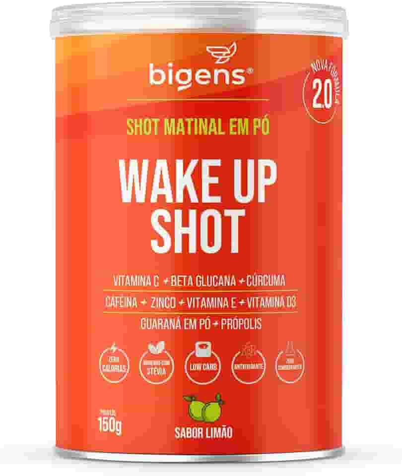Wake up shot, vitamina c, própolis, gengibre, cúrcuma, guarana e zinco, Sabor Limão, 150g, Bigens (Unidade)
