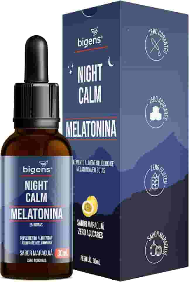 Night Calm Melatonina em gotas, 30 mL, Biogens (Maracujá)