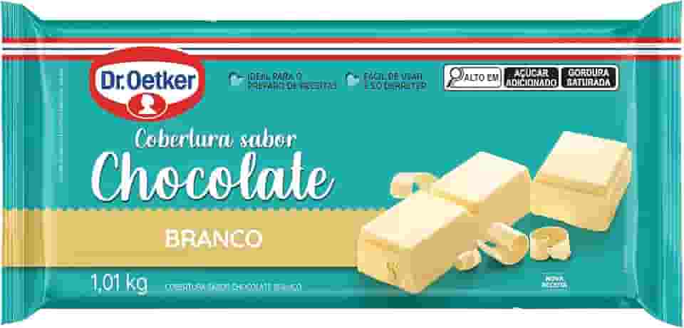 Dr. Oetker Cobertura em Barra Sabor Chocolate Branco, Para Recheio e Cobertura de Bolos, Tortas, Pão de Mel, Doces e Sobremesas, Basta Derreter, 1kg