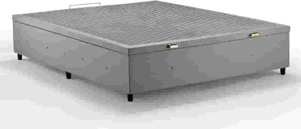 Box Baú Premium Casal Linho Cinza - SONO DESIGN