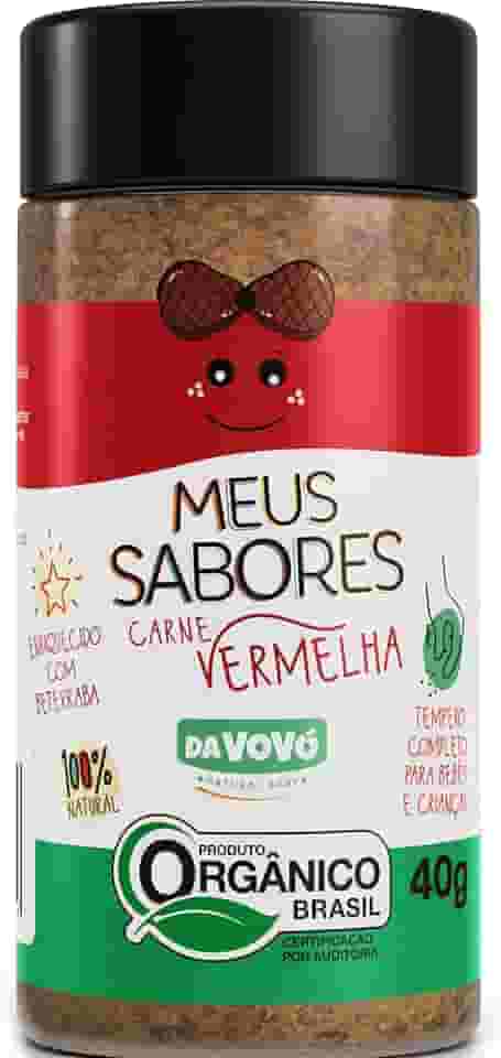 Da Vovó, Temperinho completo, Primeiro sabores, Para Carnes Vermelhas, Enriquecido com Beterraba, Ideal para bebês e crianças, Orgânico, 40 Gramas