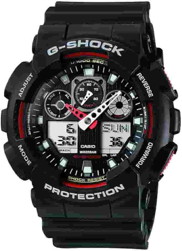 Relogio Masculino Casio G-shock Anadigi Ga-100-1a4dr - Preto/vermelho