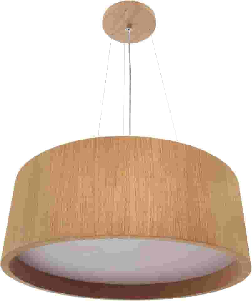 Lustre Pendente Redondo em Madeira - Luminária de Uso Interno Residencial e Comercial - Tamanhos: 25 a 60cm Cores: Freijó ou Imbuia Málaga - Bivolt 110/220V (Feijó, 35cm)