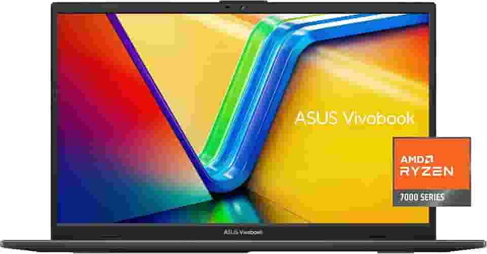 ASUS Notebook Vivobook Go de 15,6 polegadas FHD fino, processador AMD Ryzen 3 7320U Quad Core, 8 GB DDR5 RAM, SSD de 128 GB, Windows 11 Home, carregamento rápido, capa para webcam, durabilidade de