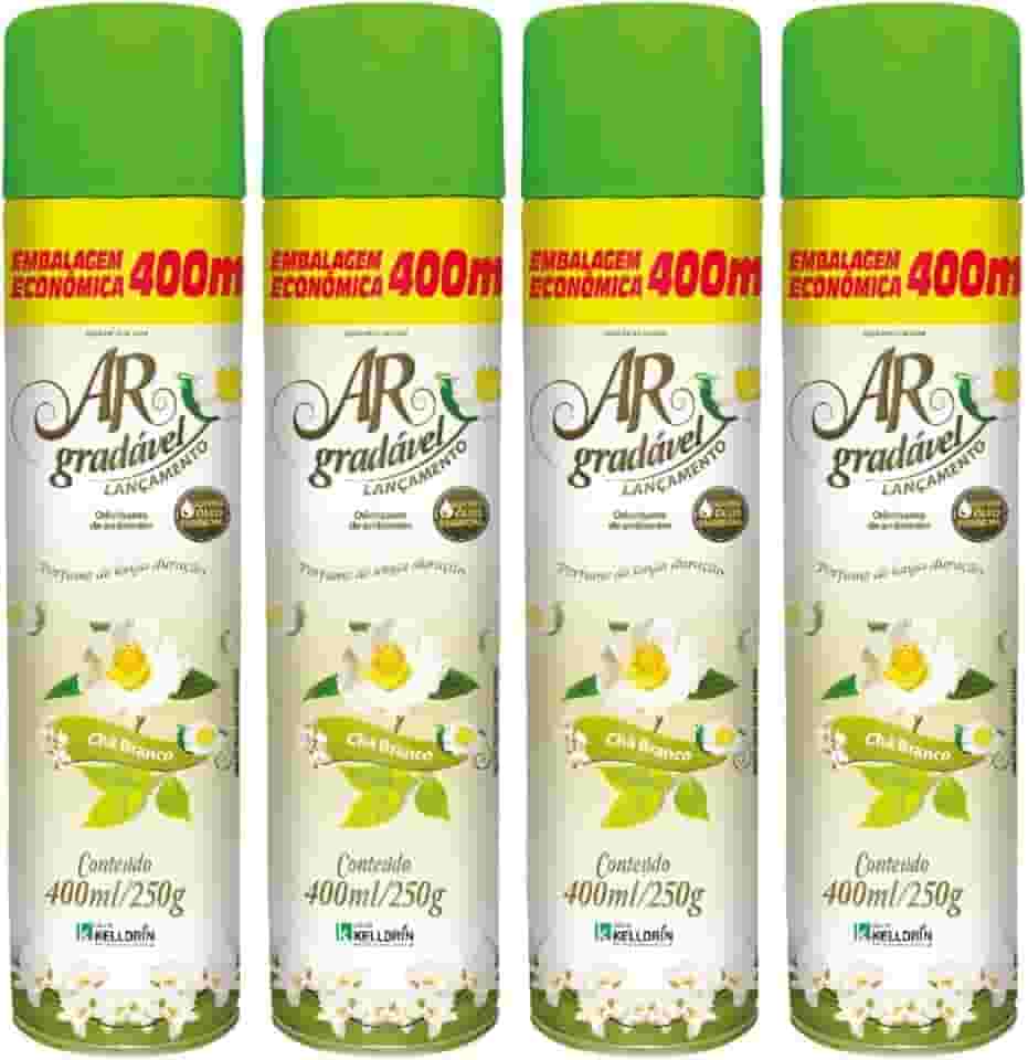 Bom Ar Gradavel Odorizador De Ambientes Chá Branco 400ml 4un