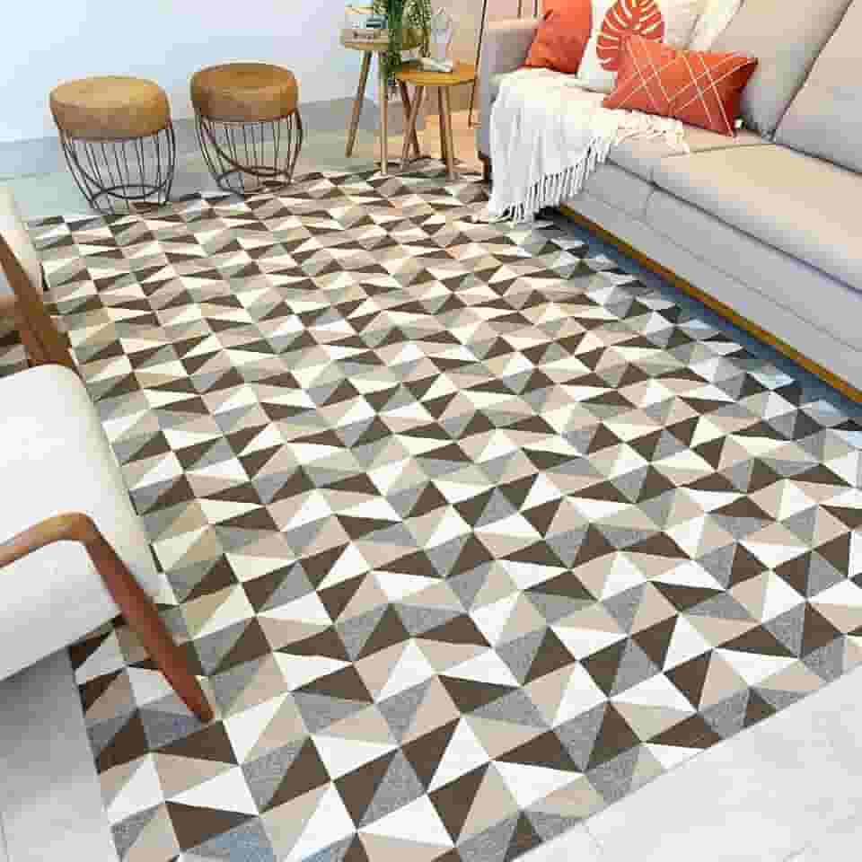 TAPETE 2,00X2,50 QUARTO SALA DE JANTAR RECPÇÃO SALA (Marrom Geometrico)
