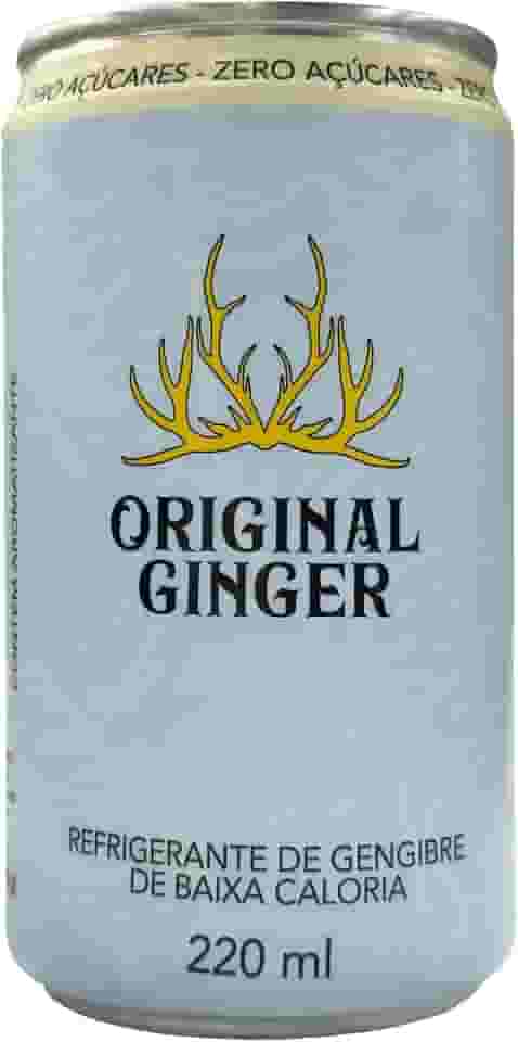 Original Ginger Refrigerante Zero Açúcar, Sabor Gengibre, 220ml, Pack com 6 Latas, 7 Calorias