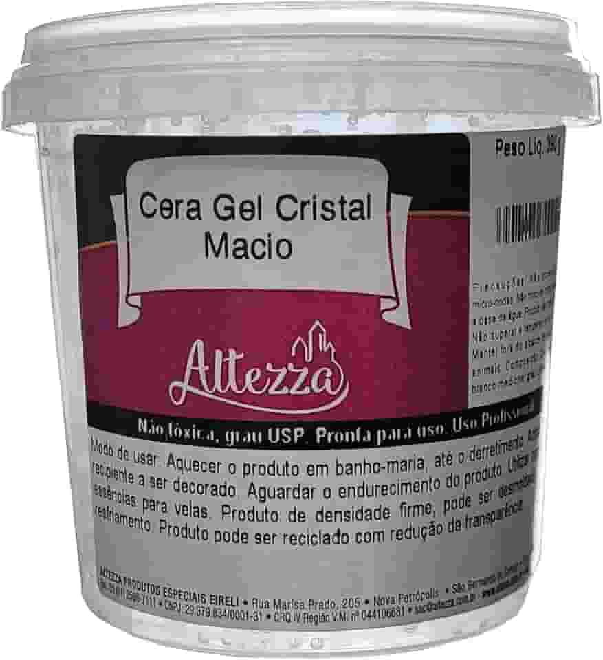 Cera Gel Macio Pote 390g (Cera Gel Macio) Altezza Vela Parafina Gel Cristal Macia Transparente = 450ml