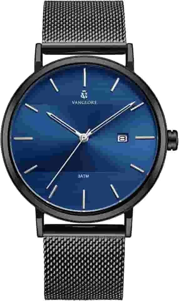 Relógio Masculino De Pulso Minimalista Quartzo Analógico Aço Inoxidável 40mm Vanglore Selecty 3288a