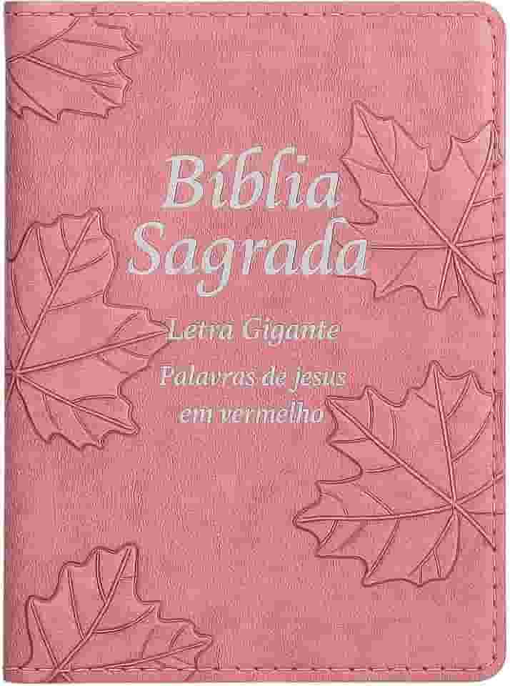 Bíblia Sagrada Letra Gigante com Harpa – Capa Rose – Palavras de Jesus em Vermelho