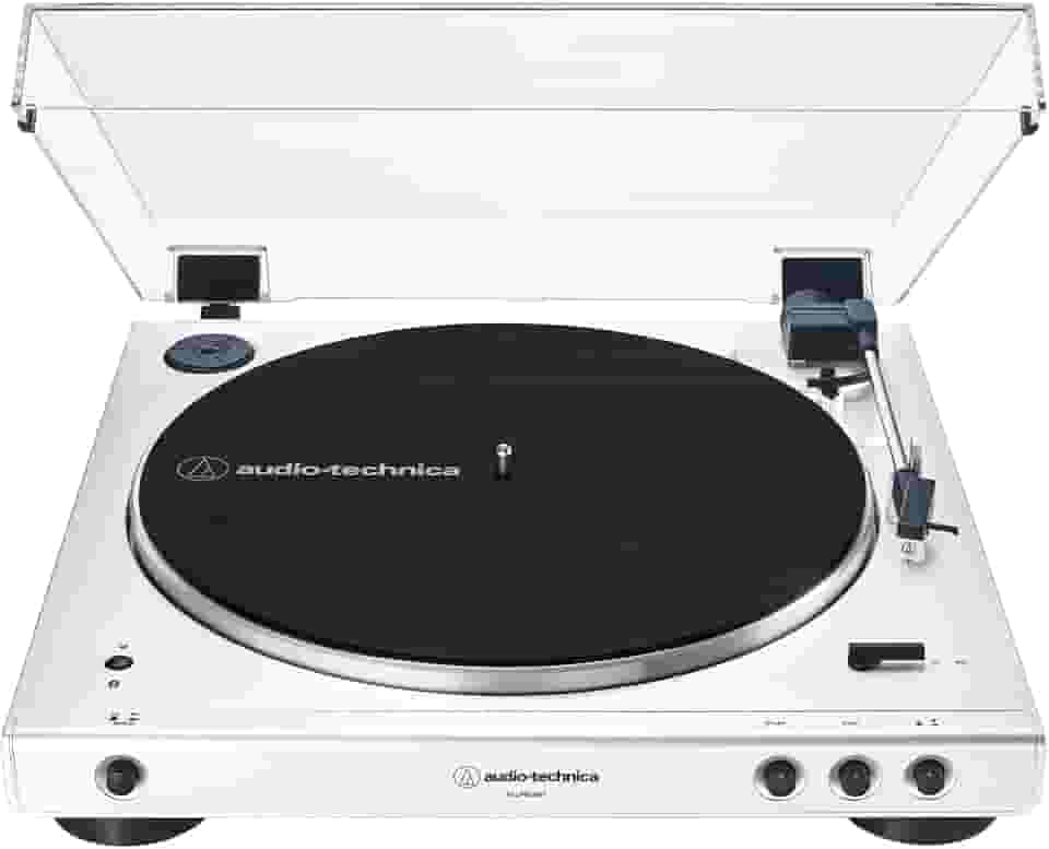 Toca-Discos Audio-Technica Sem Fio com acionamento automático por correia (Belt-Drive) AT-LP60XBT-WW, Branco/Branco, Bivolt 120/240V