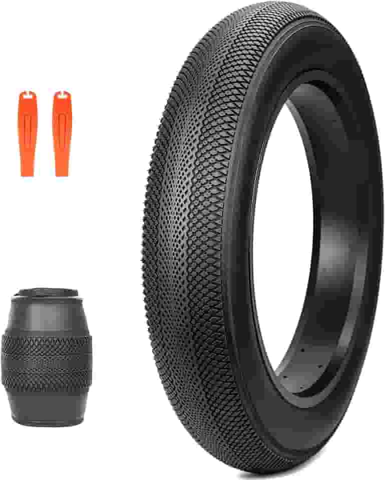 MEGHNA Pneu de bicicleta 20/24/26 x 4.0 Mountain Bike Pneu gordo com tubos Groove Tread Pneu dobrável de 61 cm substituição para bicicleta de neve Fat Bike bicicleta elétrica