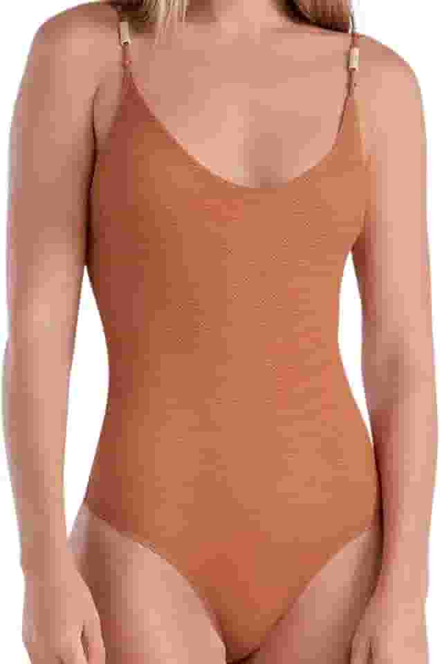 Maiô De Praia Bojo Removível Textura Hive Aloe Vera Uv She