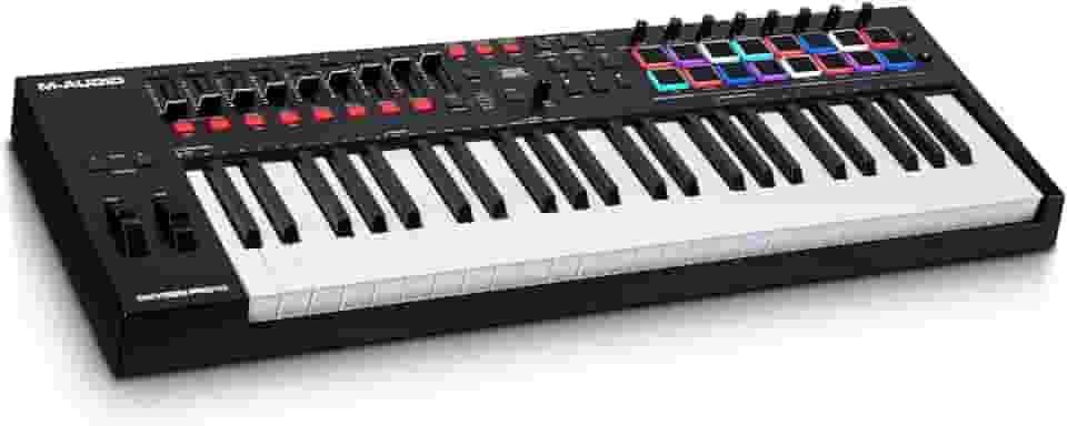 M-AUDIO Oxygen Pro 49 - 49 Key USB MIDI Keyboard Controller With Beat Pads, MIDI-assignable Knobs, Buttons and Faders, and Native Instruments Sound Package (NKS Integration)