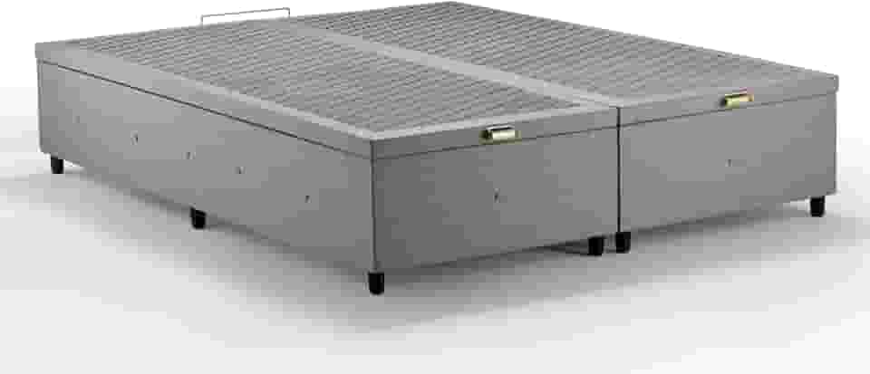 Box Baú Premium Linho Cinza King - SONO DESIGN