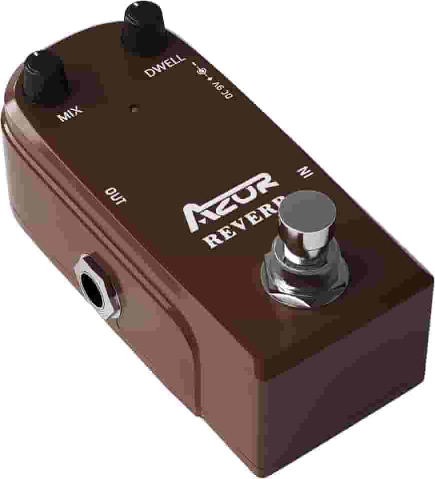 AZOR Pedal de efeito de guitarra AP311 Spring Reverb com capa de liga de alumínio True Bypass
