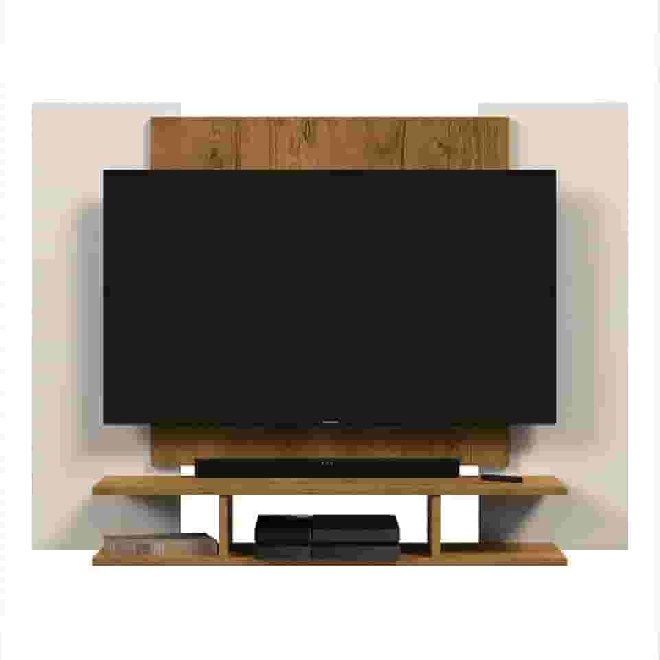 Painel para TV EJ Quarto até 48 polegadas Sala Decoração (OF WHITE/FREIJÓ)