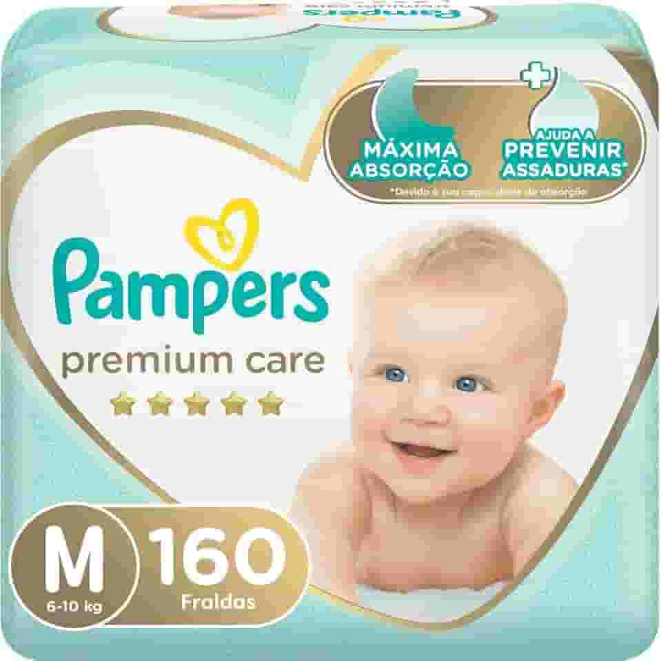 Fralda Pampers Premium Care M - 160 fraldas