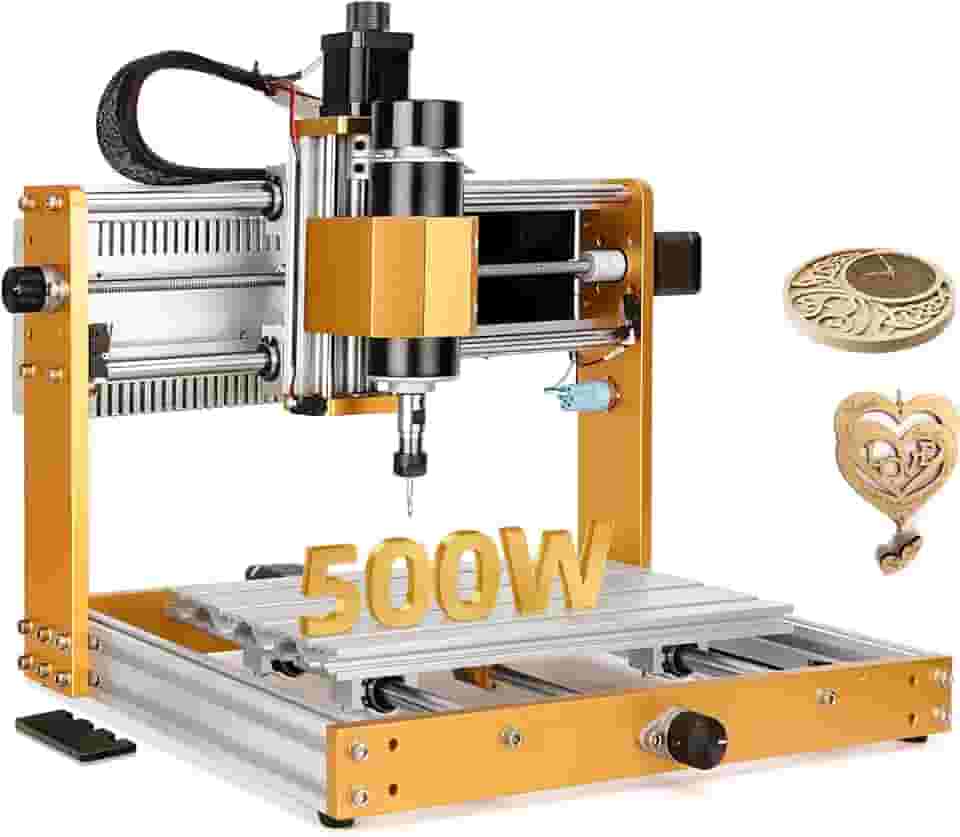 Máquina de fresagem CNC de eixo de 500 W, kit de máquina de fresagem CNC de 3 eixos com interruptores de limite, função de parada de emergência, estrutura totalmente metálica