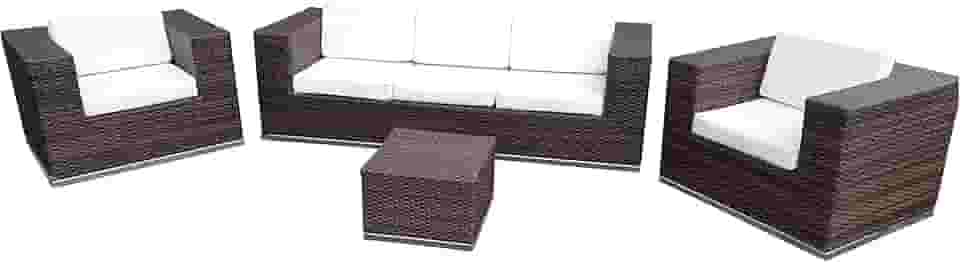 Surdefens Sofá de Varanda, Fibra Sintética (Argila)