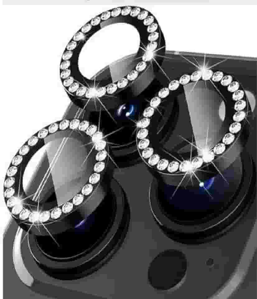 Kit Película Câmera Strass Diamonte Para Iphone 16E 16 15 / Pro/Pro Max/Plus (DOURADA, IPHONE 16E (01 PC))