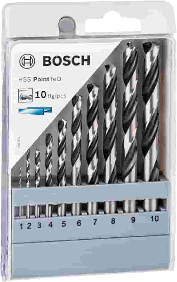 Bosch Jogo Broca para Metal HSS-PointTeQ 1-10mm 10 peças
