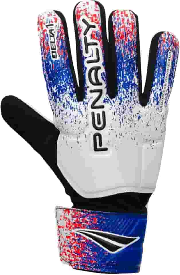 Luva de Goleiro Penalty Adulto Delta 1 Para Todos os Pisos Cor:Branco+Azul;Tamanho:8;Gênero:Unissex