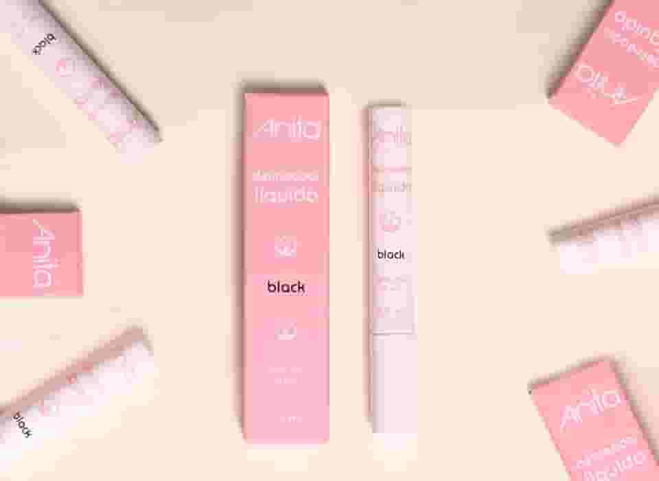 Delineador Líquido Preto Anita - Longa Duração, Secagem Rápida e Traço Intenso Para Olhos Gatinho - Maquiagem Cosméticos 2,5ml