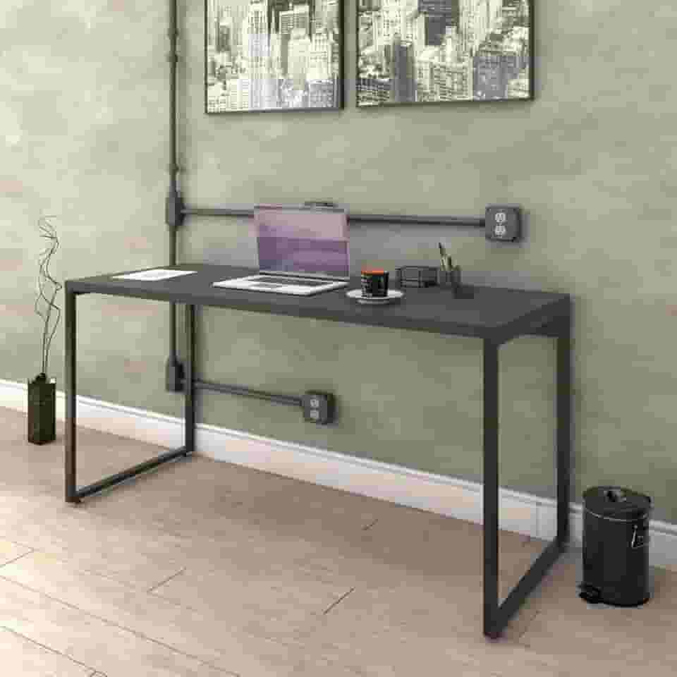 Escrivaninha Trevalla Kuadra Me150-E10 Industrial 150cm Preto Onix
