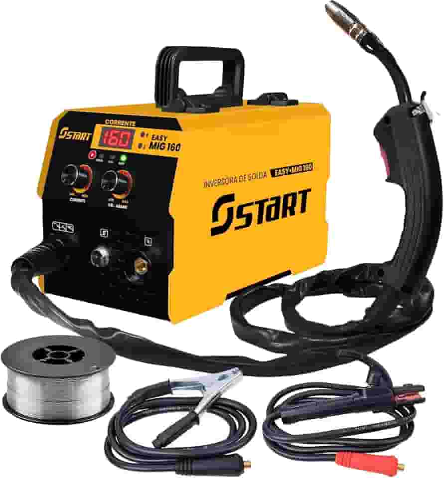 Máquina Solda Inversora Mig 160a Sem Gás 3 Em 1 Tig Lift Eletrodo Easymig Start 220v Cor Amarelo 50 Hz/60 Hz