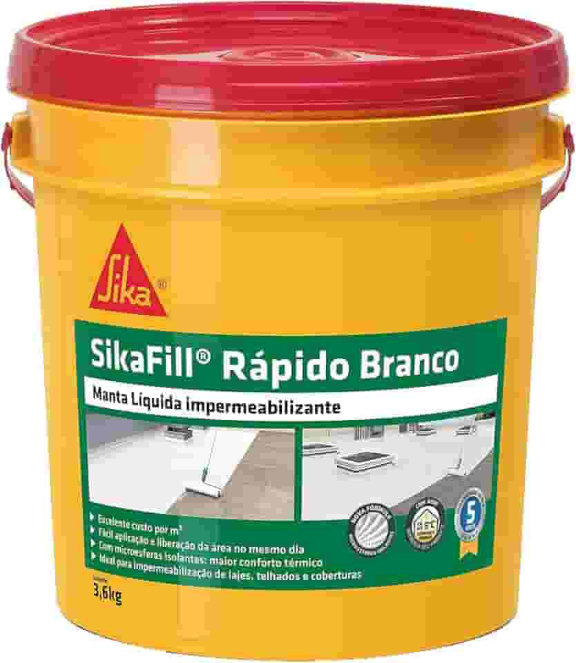 Sika - Impermeabilizante líquido - SikaFill Rápido Branco – Borracha Liquida - Fácil de aplicar - Galão 3,6 kg