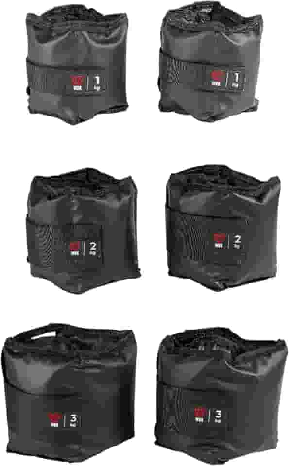 Kit Par Caneleiras Peso 1kg + 2kg + 3kg Tornozeleira de Peso Academia Pilates Fisioterapia Treino Funcional Crossfit Treine em Casa