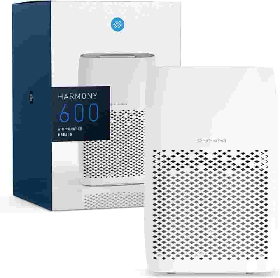 Purificador de ar HARMONY 600 para desktop com filtro de ar H13 HEPA, filtro de ar silencioso, limpador de ar silencioso para alérgenos, animais de estimação, fumaça, remove 99,9% de poeira, pelos de animais de estimação, odores, pólen — HSE600