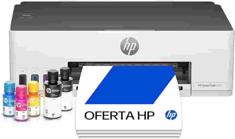 Impressora HP Smart Tank 210 com Tanque de Tinta Colorida - Com Wi-Fi - USB 2.0 de alta velocidade. Funções da impressora: Imprimir. Cor: ‎Branco (3D4L5A)