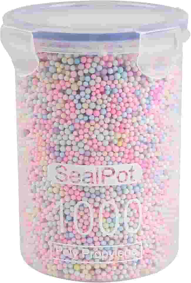 CCINEE 80.000 peças de bolas de espuma suprimentos de geleca contas de espuma coloridas 2-3 mm para arte infantil Slime caseiro, decorações de casamento e festa