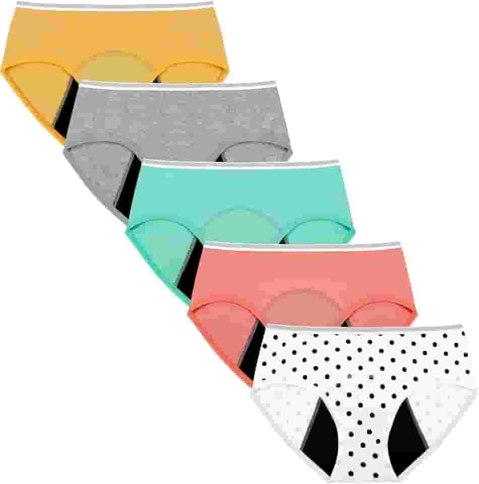 Calcinha menstrual para meninas, fluxo pesado, alta absorção, primeira menstruação, roupa íntima macia de algodão protetora à prova de vazamento