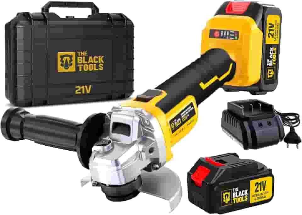 Esmerilhadeira Lixadeira Angular Sem Fio A Bateria 4000mah 21v 4.1/2 125mm 110/220v The Black Tools