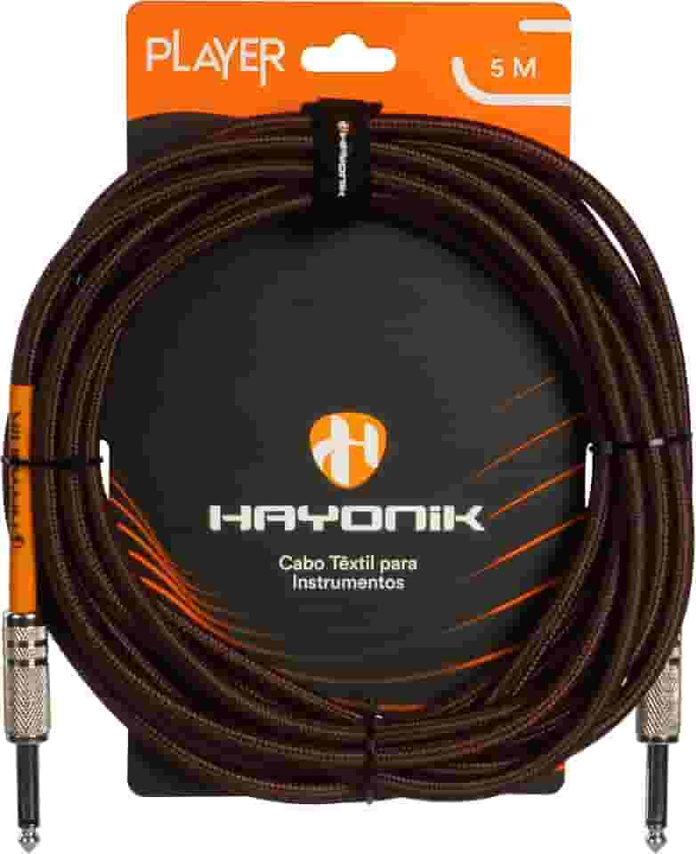 Cabo para Instrumentos Player P10 Textil 5M Marrom Hayonik