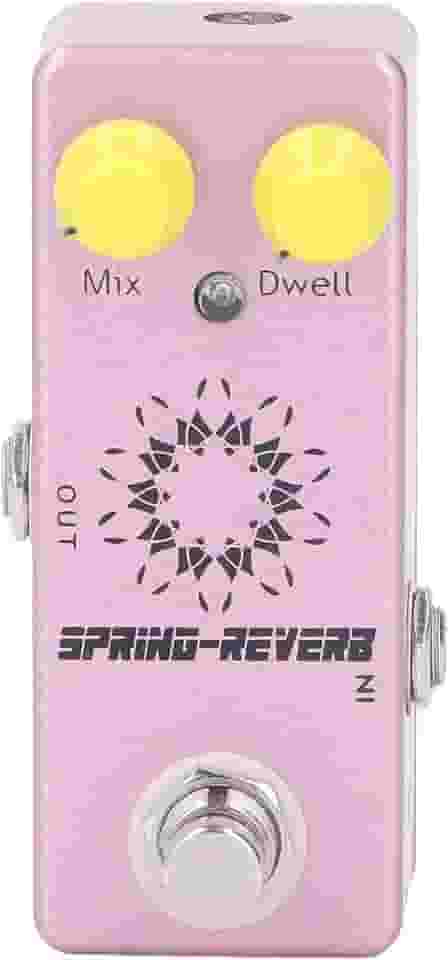 Pedal de Reverberação de Mola, Botões Funcionais Convenientes, Liga de Alumínio, Adaptador Mono Jack 9v Dc de 1/4