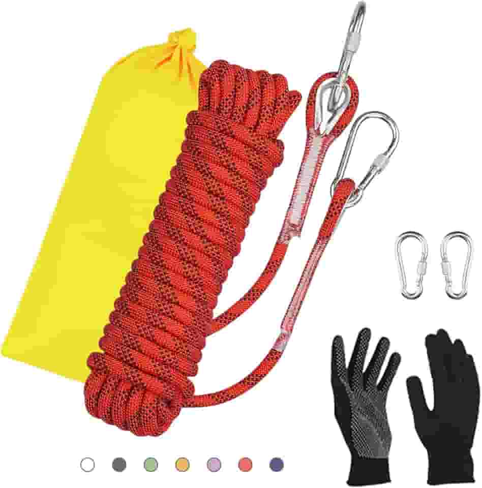 Corda de escalada estática de 8 mm - Corda de escalada resistente para escalada, equipamento de escalada de árvores, corda de arborista e corda de acampamento - 10 m, 20 m, 30 m (96 pés)