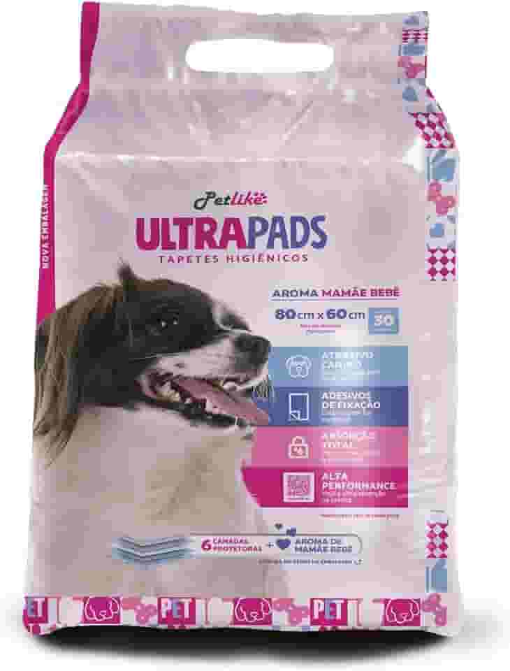 Tapete Higiênico Premium para cães Petlike Ultrapads Aroma Bebê 80cmx60cm 30 unid.