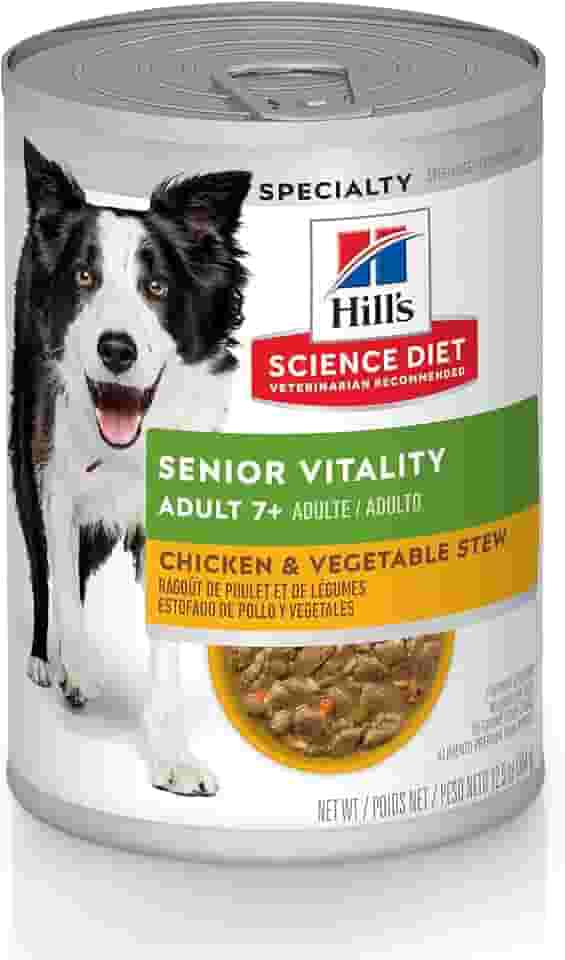 Hill's Science Diet, Ração Úmida, Cães Idosos, Vitalidade Sênior, Frango e Vegetais, 354g