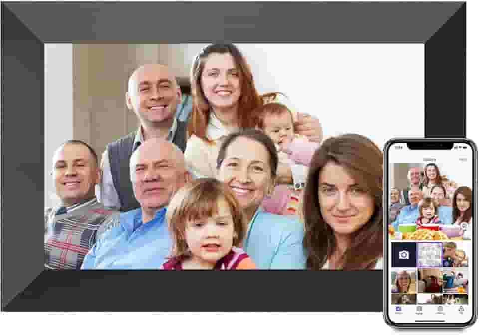 Porta-Retratos Digital Uhale, Tela Sensível Ao Toque De Alta Definição De 10,1 Polegadas, 16 Gb De Memória, Porta-Retratos Digital Com Função De Rotação Automática