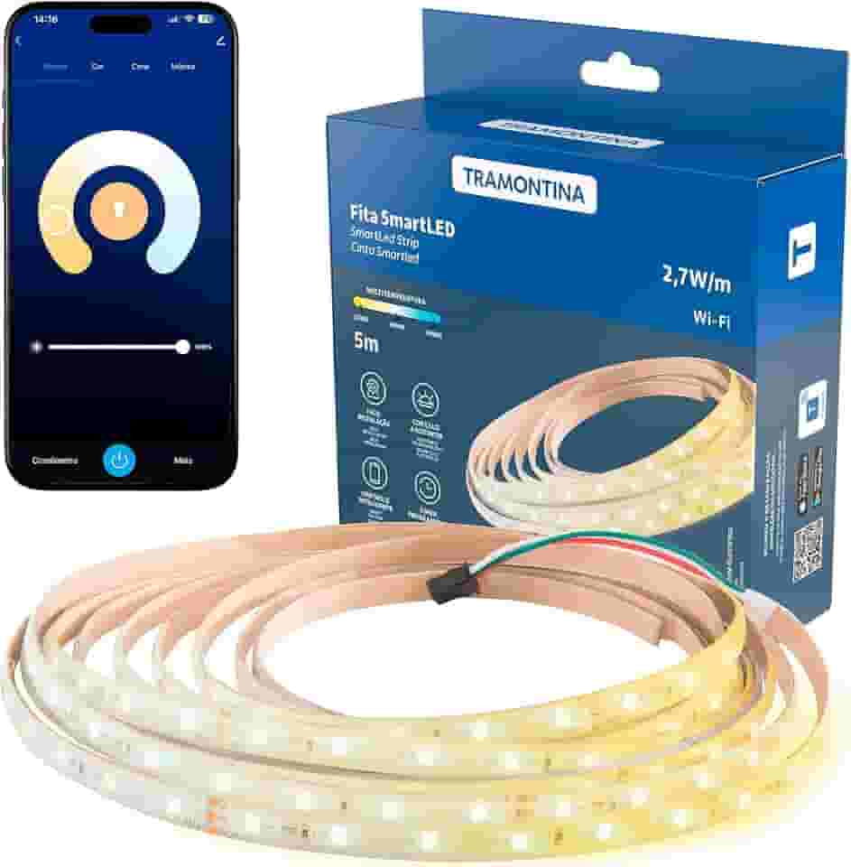 Tramontina Smart Fita LED ​Inteligente Multitemperaturas luz amarela e branca 5 Metros​ Bivolt - Compatível com Alexa​ e Google Home - Wi-Fi