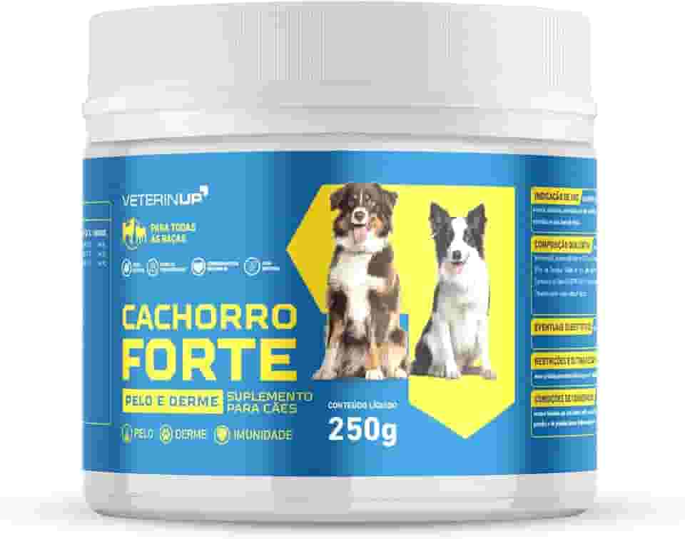 Suplemento Cachorro Forte Pelo & Derme 250g | Biotina, Zinco e Ômega 3 para Pelagem Canina, Pele Saudável e Energia | Desenvolvido por Veterinários | VeterinUp