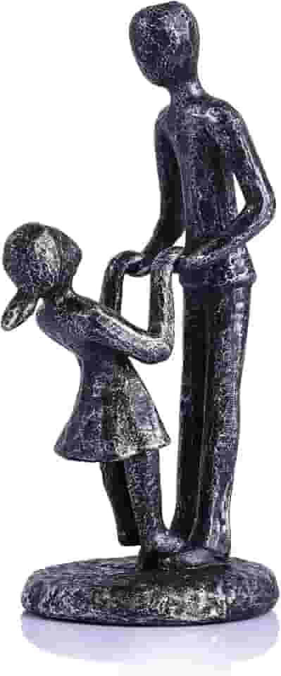 oliruim Estatuetas de pai e filha – presentes de pai da filha para o Natal, Dia dos Pais, Ação de Graças, aniversário, casamento – Estátua de imitação de resina de ferro fundido para pai, padrasto