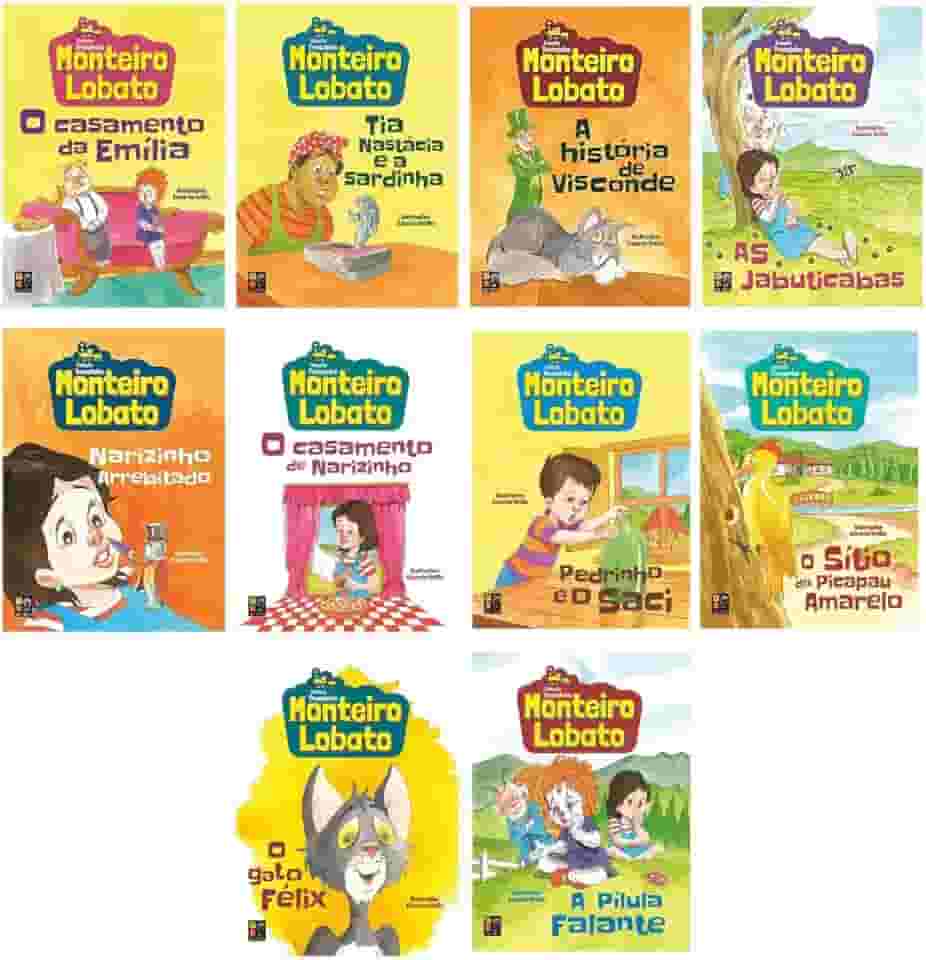 Coleção Trenzinho Livros de Monteiro Lobato com 10 Títulos
