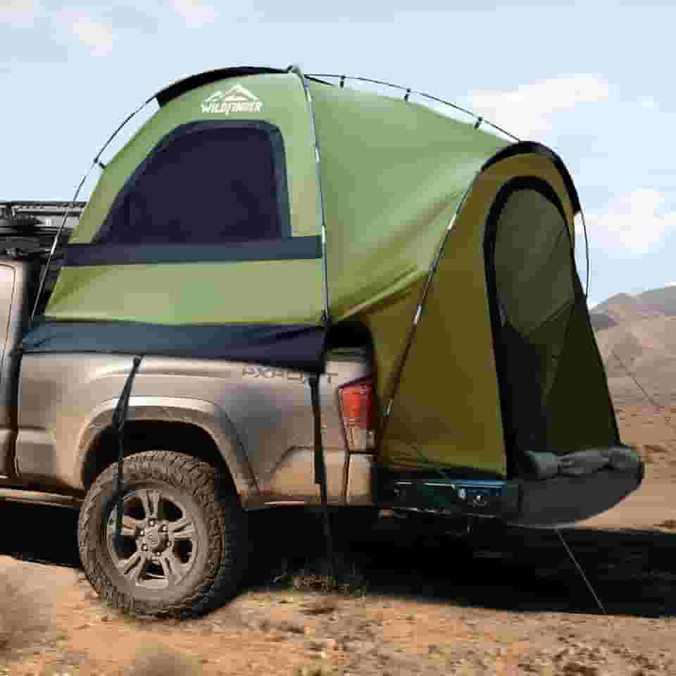 Barraca de caminhonete, impermeável PU3000 mm, barraca de caminhonete para acampamento de 2 a 6,7 m, barraca de caminhão dormindo para 2 a 3 pessoas, portátil para acampamento de carro