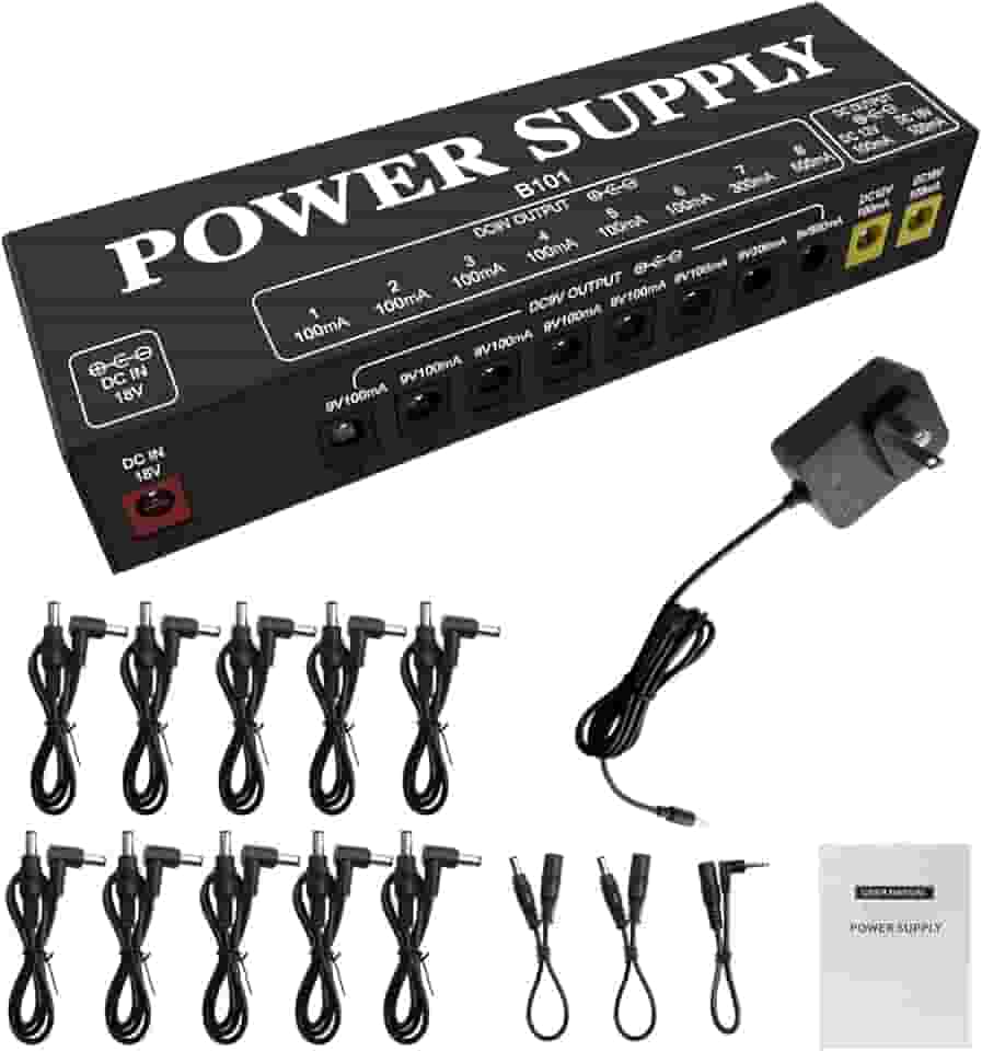 Fonte de alimentação para pedal de guitarra B101, 10 saídas isoladas, 9V/12V/18V